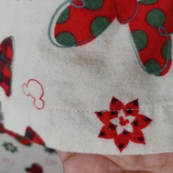 Disney Parks Authentic Women Pajamas Set 2XL Flannel Minnie Mouse Christmas Pant - Picture 10 of 11